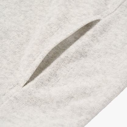 W'S TERRY FLEECE CROPPED FULL ZIP-UP HOODIE - OATMEAL