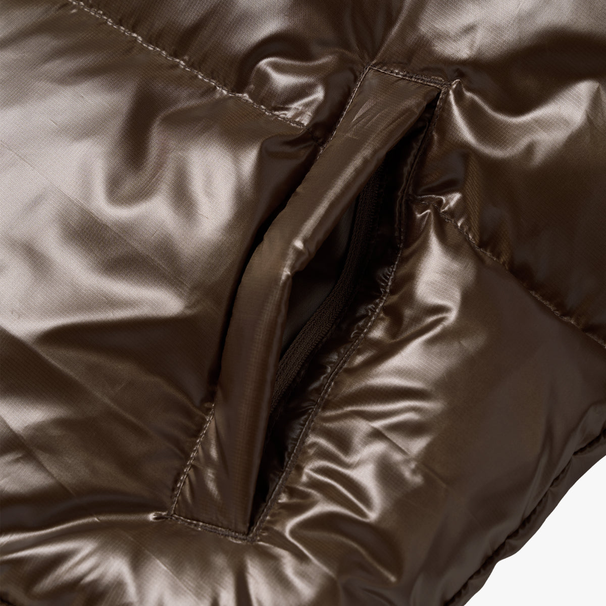 W'S CROPPED PUFFER DOWN JACKET - DARK BROWN