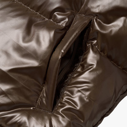 W'S CROPPED PUFFER DOWN JACKET - DARK BROWN