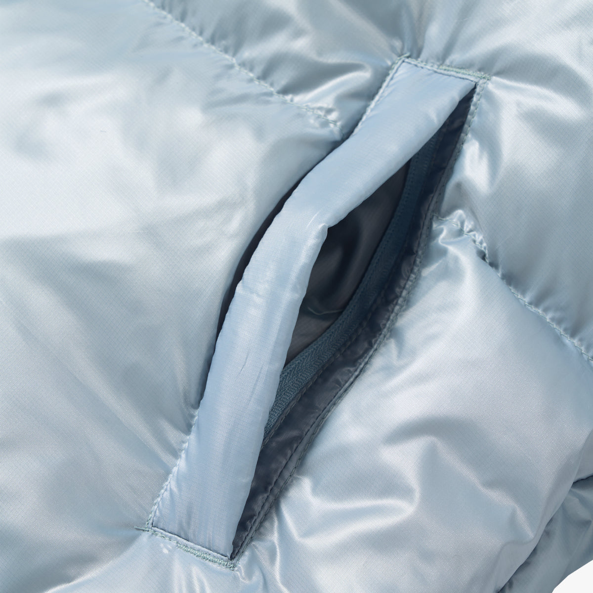 W'S CROPPED PUFFER DOWN JACKET - SKYBLUE