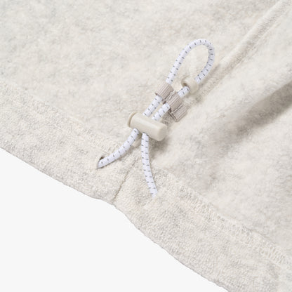 W'S TERRY FLEECE CROPPED FULL ZIP-UP HOODIE - OATMEAL