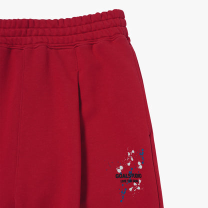 ゴールスタジオ エッセンシャル ペインテッド ワイドパンツ レッド