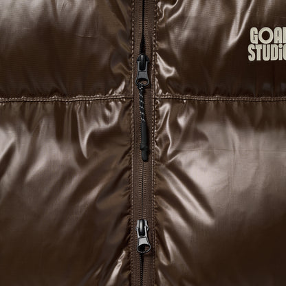 W'S CROPPED PUFFER DOWN JACKET - DARK BROWN