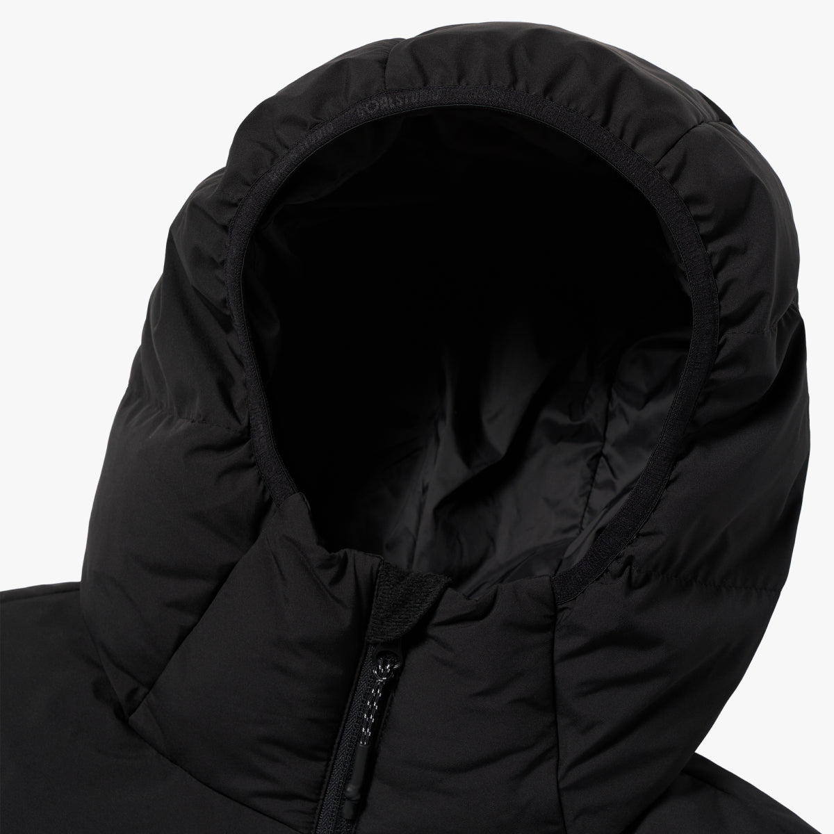 ESSENTIAL HOODED PUFFER DOWN JACKET - BLACK