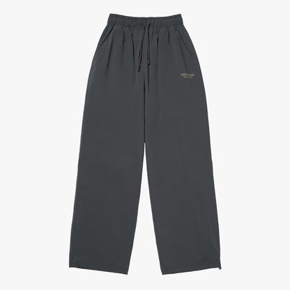 ゴールスタジオ ウィメンズ ストレッチ ナイロン ヘムストリング ワイドパンツ チャコール