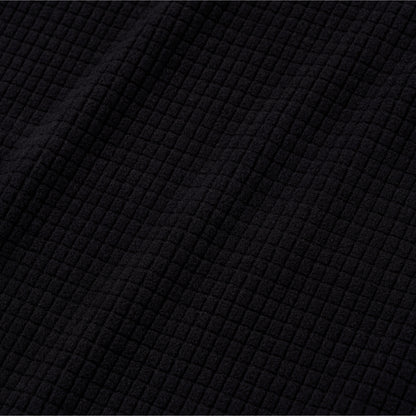 M'S GRID FLEECE QUARTER ZIP-UP TEE - BLACK