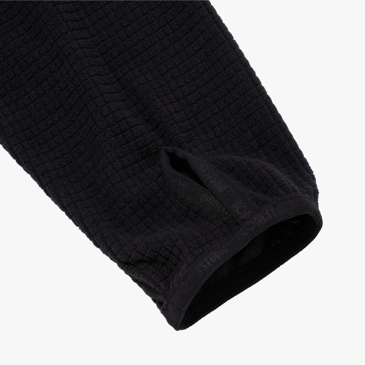 M'S GRID FLEECE QUARTER ZIP-UP TEE - BLACK