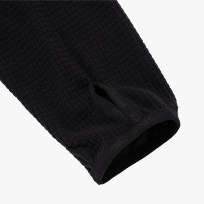 M'S GRID FLEECE QUARTER ZIP-UP TEE - BLACK