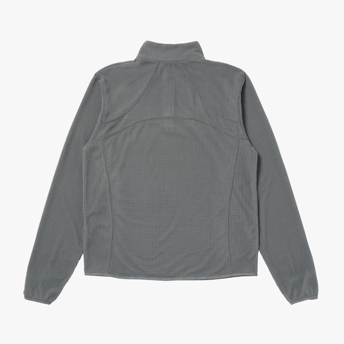 M'S GRID FLEECE QUARTER ZIP-UP TEE - GREY