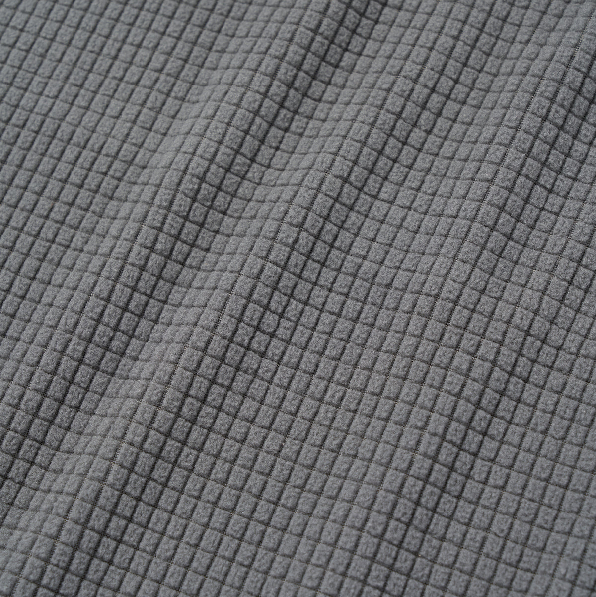 M'S GRID FLEECE QUARTER ZIP-UP TEE - GREY