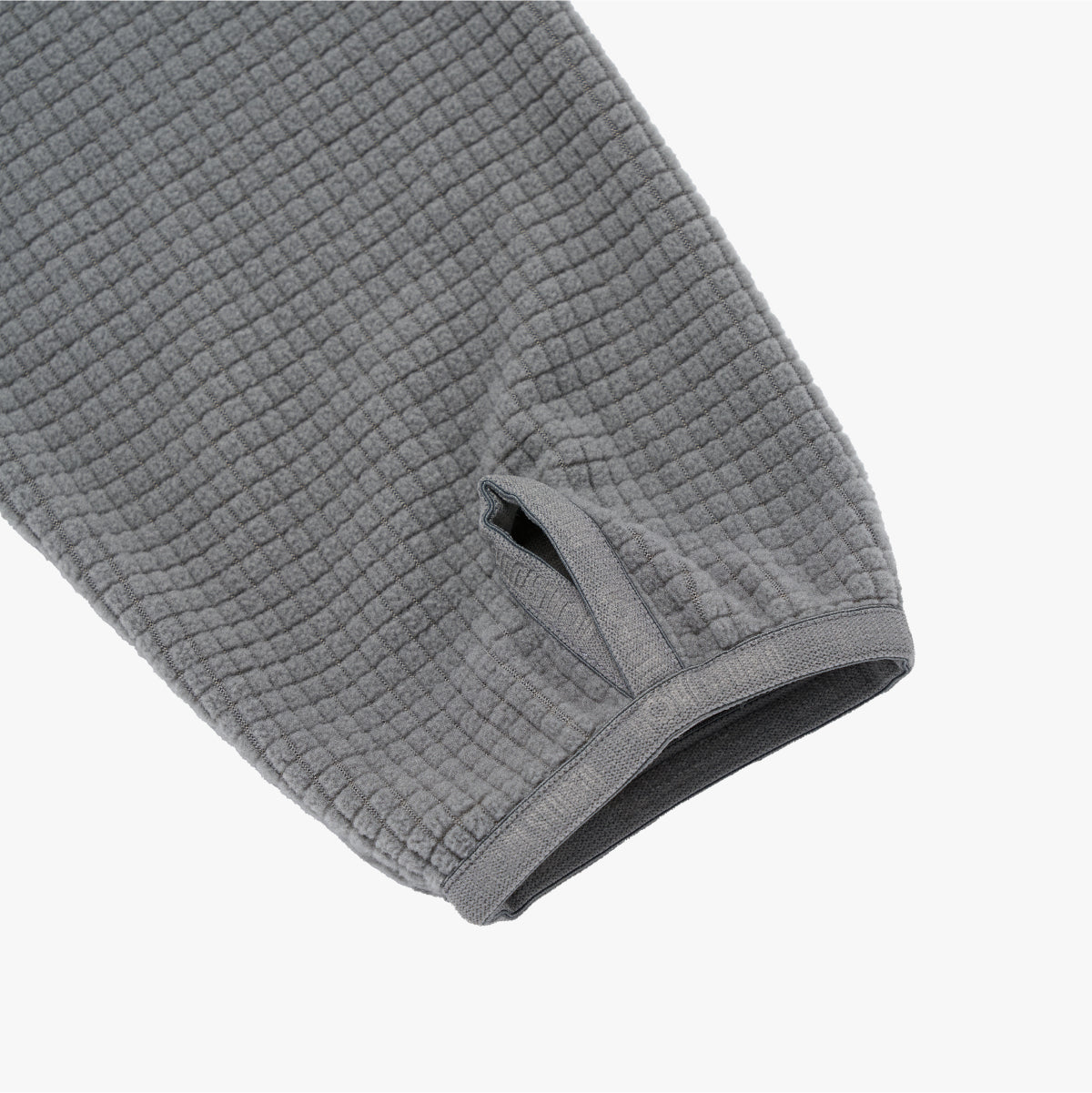 M'S GRID FLEECE QUARTER ZIP-UP TEE - GREY