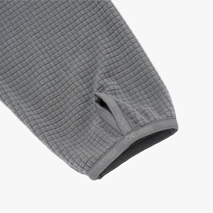 M'S GRID FLEECE QUARTER ZIP-UP TEE - GREY