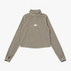 W'S GRID FLEECE QUARTER ZIP-UP TEE - DARK BEIGE