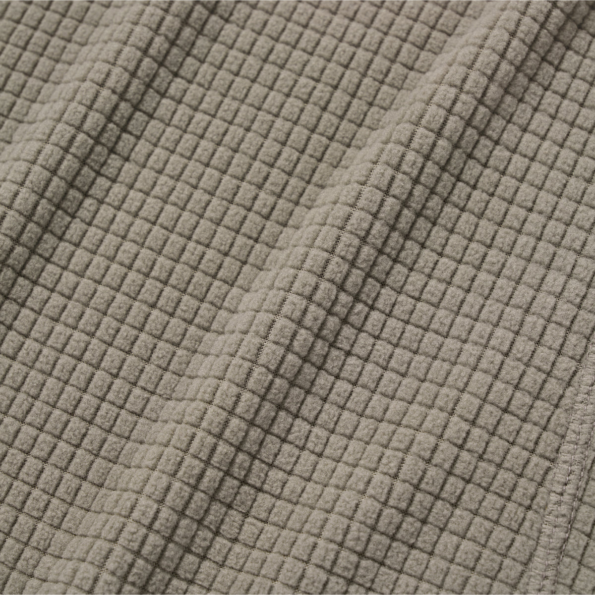 W'S GRID FLEECE QUARTER ZIP-UP TEE - DARK BEIGE