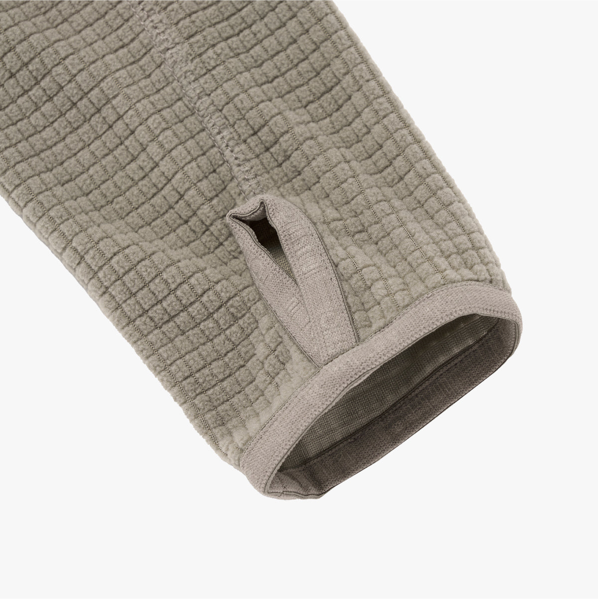 W'S GRID FLEECE QUARTER ZIP-UP TEE - DARK BEIGE