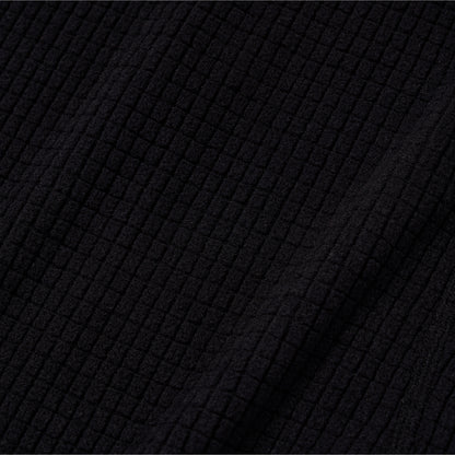 W'S GRID FLEECE QUARTER ZIP-UP TEE - BLACK