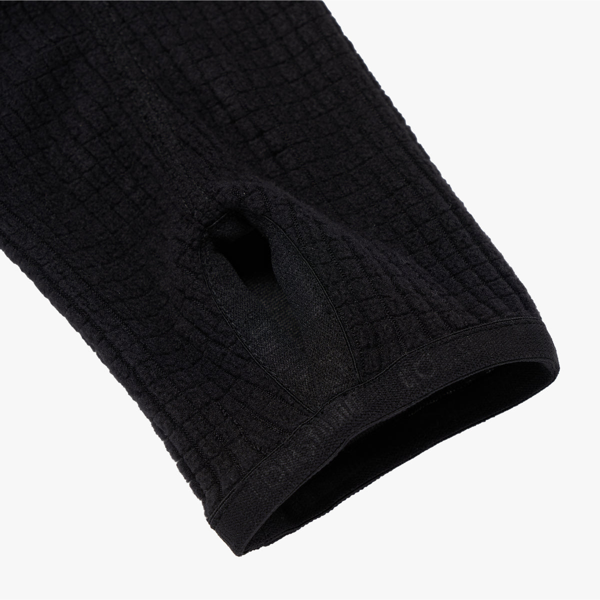 W'S GRID FLEECE QUARTER ZIP-UP TEE - BLACK