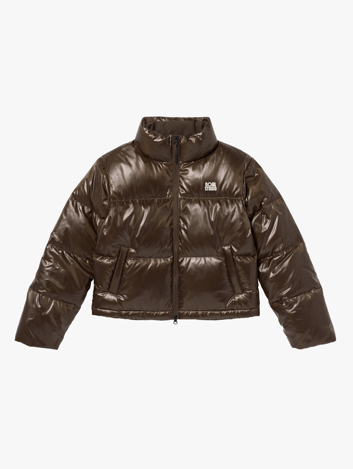 W'S CROPPED PUFFER DOWN JACKET - DARK BROWN