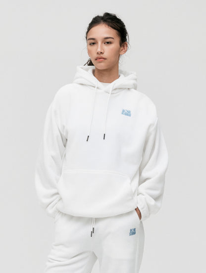 ESSENTIAL MICROFLEECE HOODIE - OFF WHITE