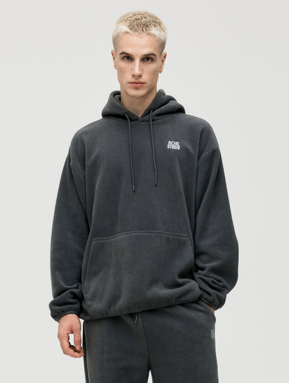 ESSENTIAL MICROFLEECE HOODIE - CHARCOAL