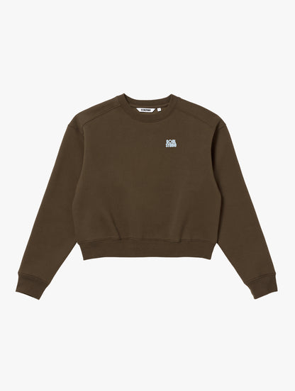 W'S ESSENTIAL BRUSHED SWEAT - DARK BROWN