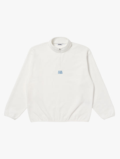 ESSENTIAL MICROFLEECE QUARTER ZIP-UP TEE - OFF WHITE