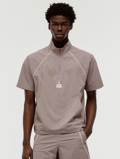 COLOR-BLOCK S/S ANORAK - BROWN