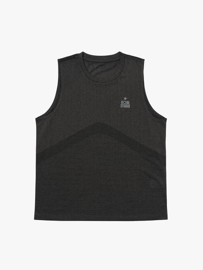 M'S JACQUARD SLEEVELESS - CHARCOAL