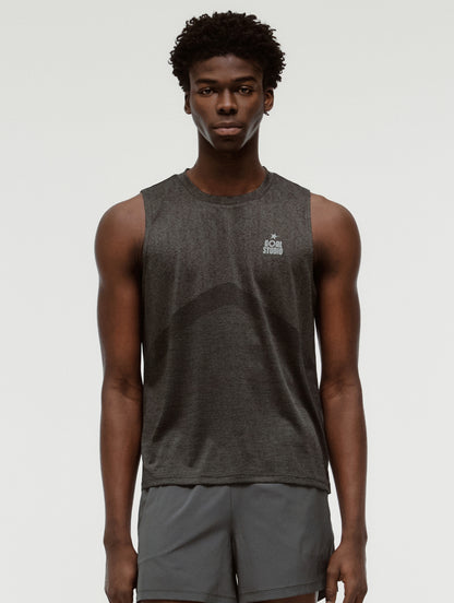 M'S JACQUARD SLEEVELESS - CHARCOAL