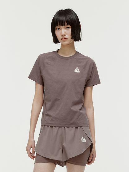 W'S ESSENTIAL AIRDRY TEE - BROWN