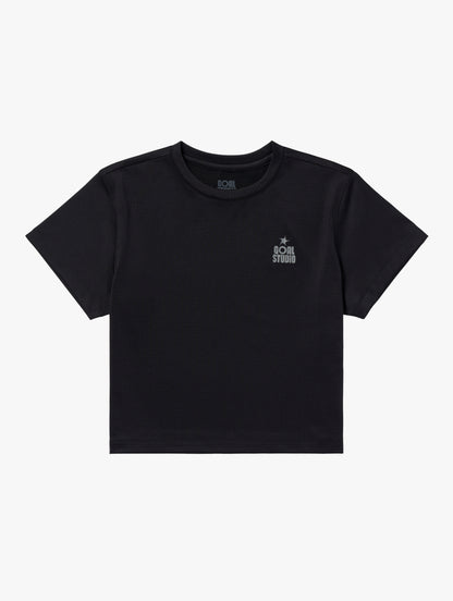 W'S TRACK GOAL LOGO CROP TEE - BLACK
