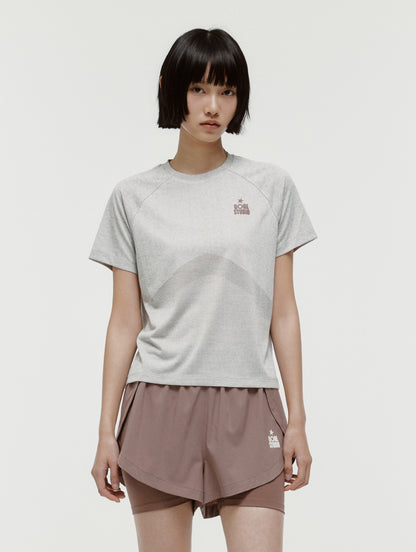 W'S JACQUARD TEE - BEIGE