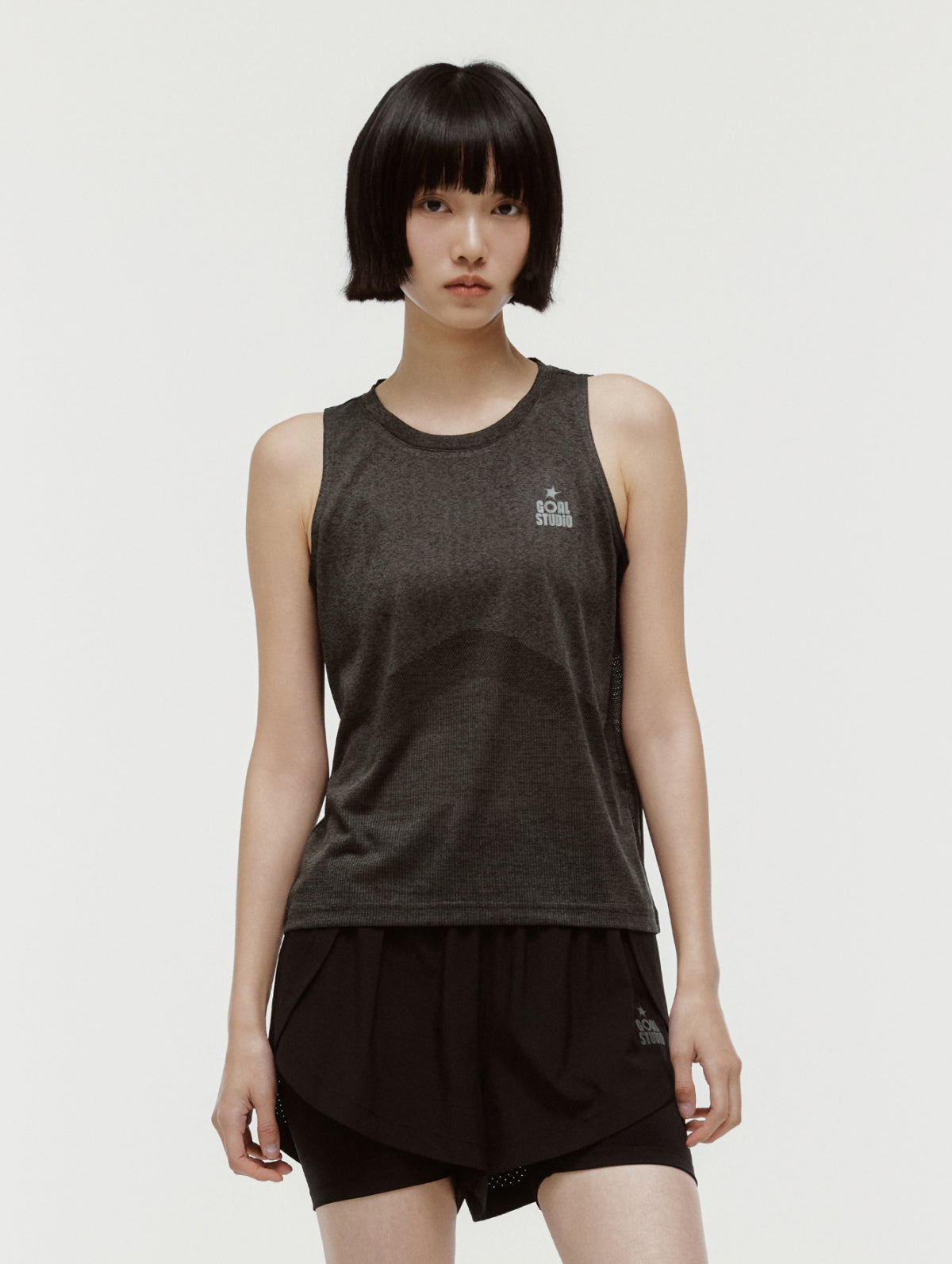 W'S JACQUARD SLEEVELESS - CHARCOAL