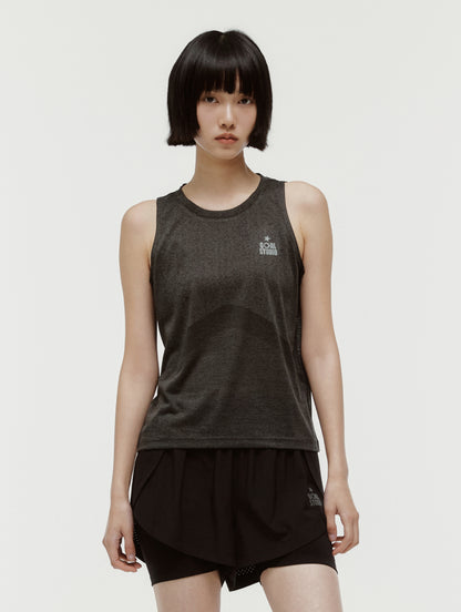 W'S JACQUARD SLEEVELESS - CHARCOAL