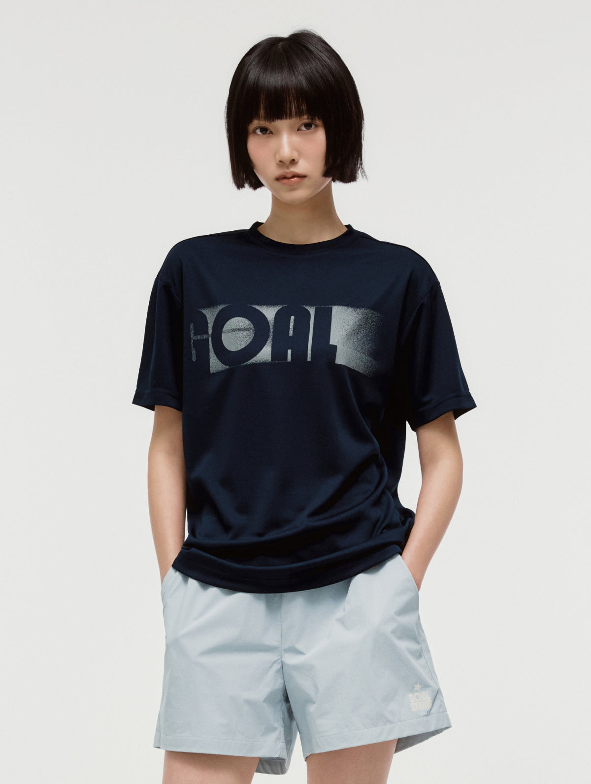 ACTIVE FRONT GOAL LOGO TEE - NAVY