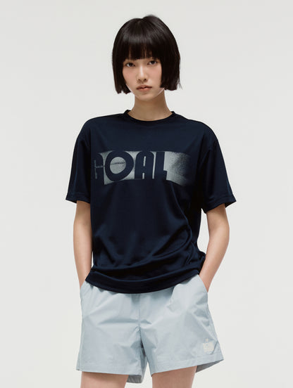 ACTIVE FRONT GOAL LOGO TEE - NAVY