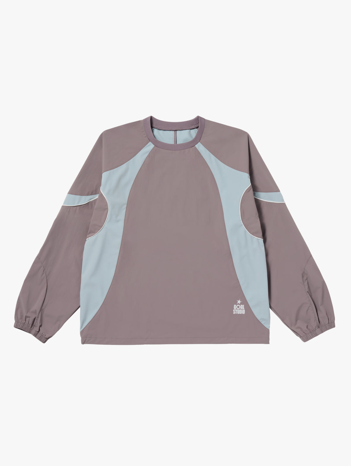 COLOR-BLOCK WOVEN PULLOVER - BROWN