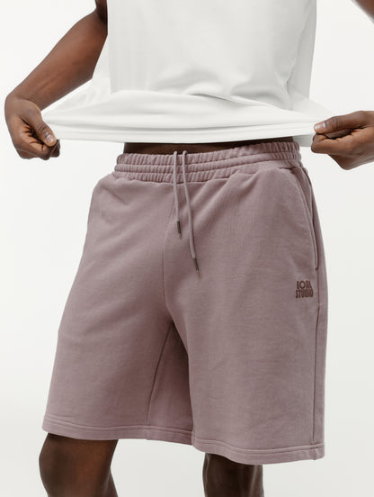 SWEAT JERSEY SHORTS - BROWN