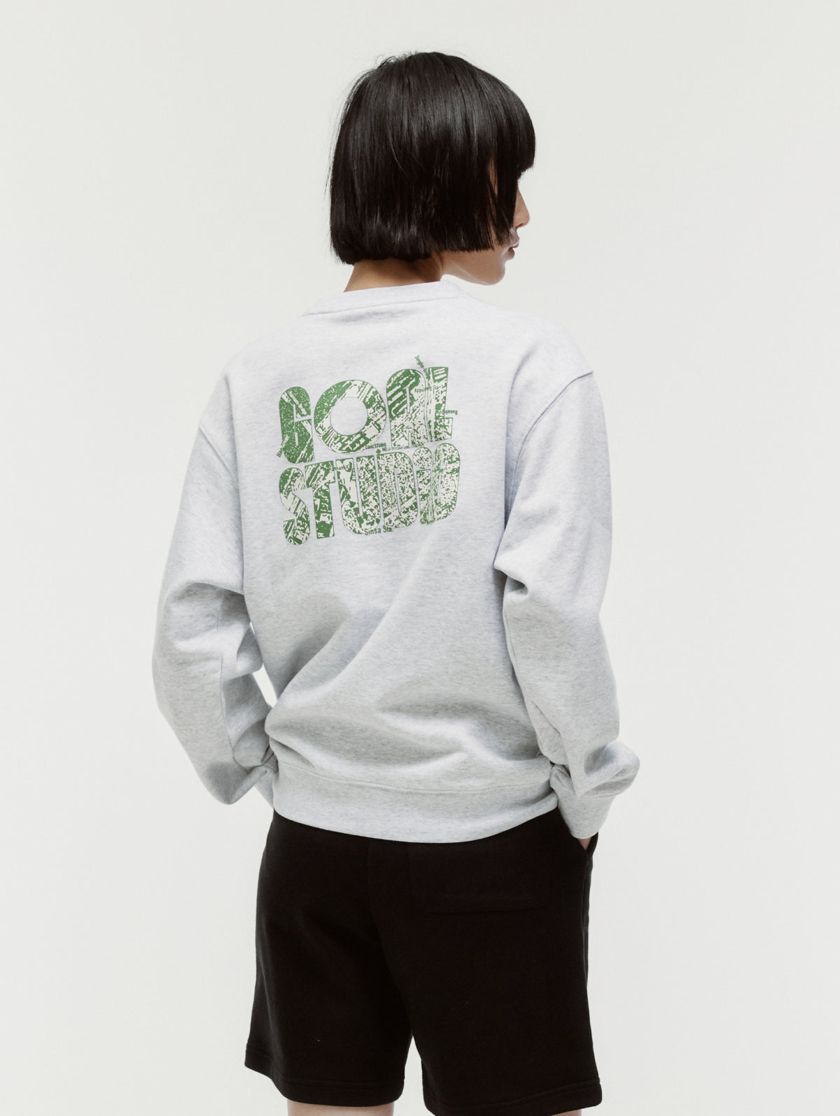 MAP LOGO CREWNECK - MELANGE GREY