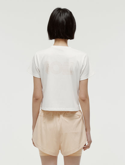 W'S TRACK GOAL LOGO CROP TEE - OFF WHITE