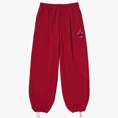 ゴールスタジオ エッセンシャル ペインテッド ワイドパンツ レッド
