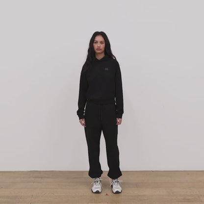 W'S ESSENTIAL BRUSHED HOODIE - BLACK