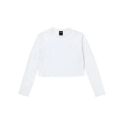 ゴールスタジオ シグネイチャー ウィメンズ クロップド ロングスリーブ Tシャツ ホワイト