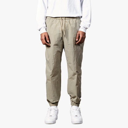 ゴールスタジオ 刺繍ゴールロゴ  ナイロン トラックスーツ ジョガーパンツ ベージュ