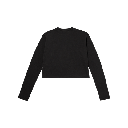 ゴールスタジオ シグネイチャー ウィメンズ クロップド ロングスリーブ Tシャツ ブラック