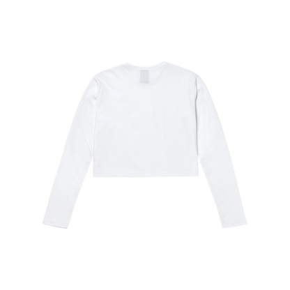 ゴールスタジオ シグネイチャー ウィメンズ クロップド ロングスリーブ Tシャツ ホワイト