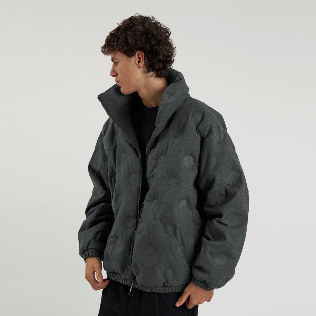 ゴールスタジオ サークルエンボス ウールライク RDS ダウン ジャケット ダーク グレイ