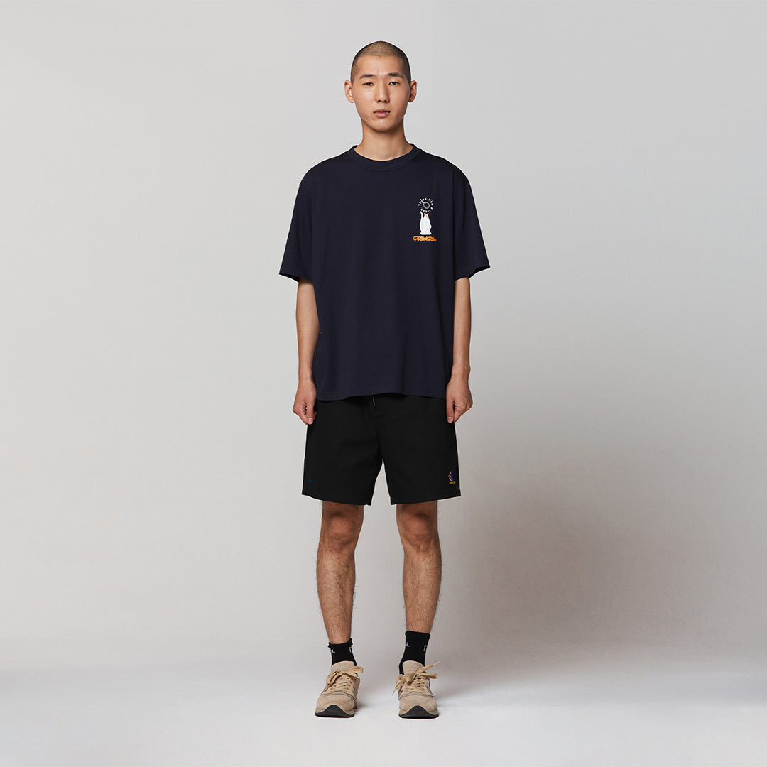ゴールスタジオ フィアレス ビッグボム 半袖 Tシャツ ネイビー