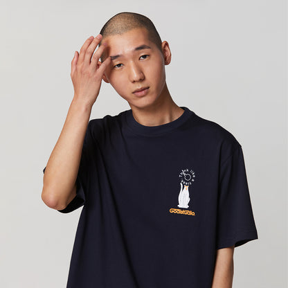 ゴールスタジオ フィアレス ビッグボム 半袖 Tシャツ ネイビー