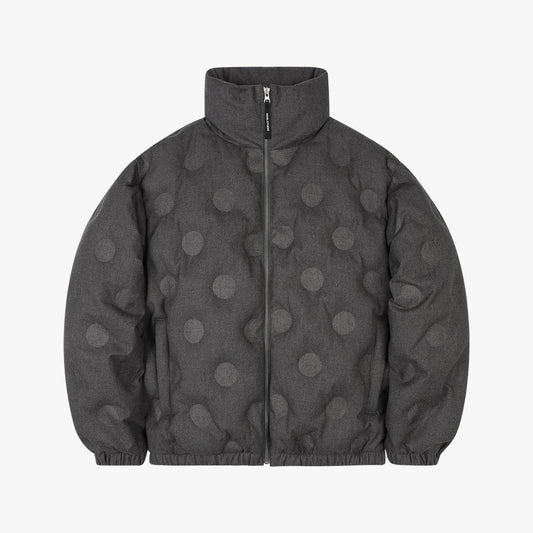 ゴールスタジオ サークルエンボス ウールライク RDS ダウン ジャケット ダーク グレイ